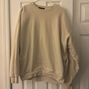 Brandy Melville Beige Crewneck with Built in Pockets - One size